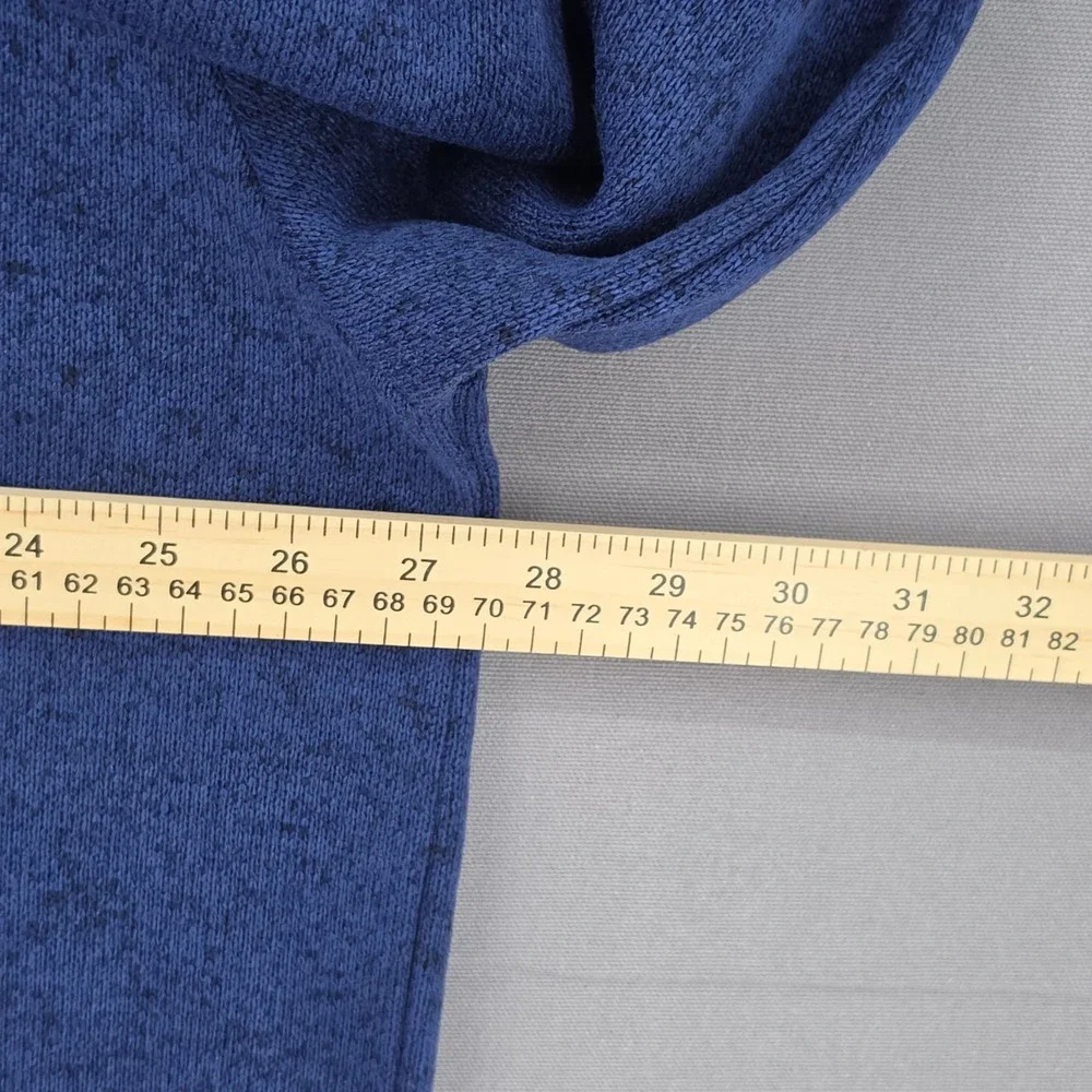 Crown & Ivy Mens XXL Blue Heathered Quarter Zip Pullover Sweater Mock Neck Logo